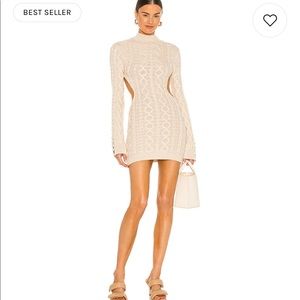 Cable Knit Backless Turtle Neck Dress Danielle Guizo XS